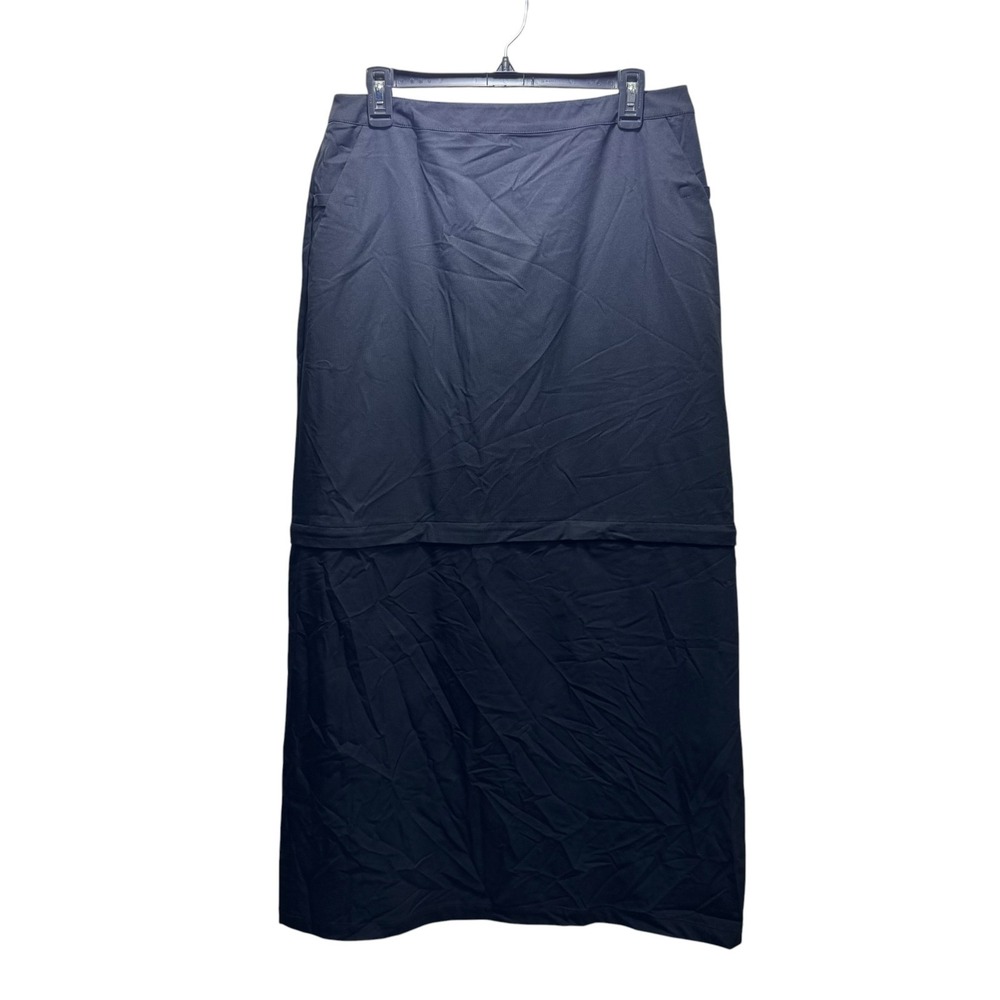 Valerie Stevens Sports Vtg Parachute Convertible Y2K Utility Maxi Skirt 10 Black